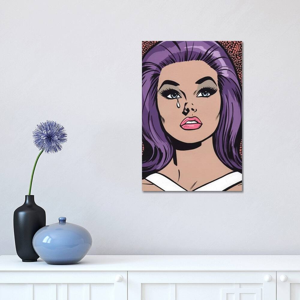 iCanvas "Purple Sad Girl" by Allyson Gutchell Canvas Print