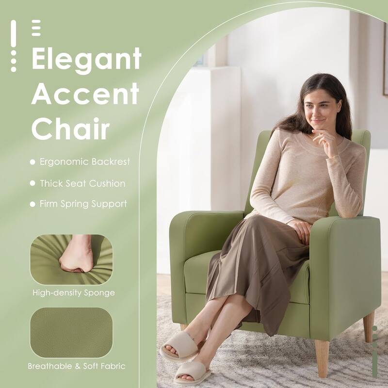 Fabric/Leather Modern Accent Chairs with Lounge Seat