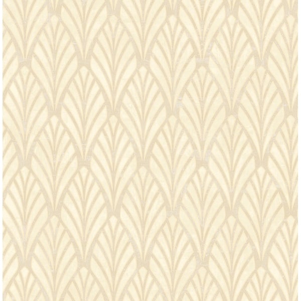 slide 1 of 1, Seabrook Designs Junie Natural Shell Unpasted Wallpaper - 20.5 in. W x 33 ft. L 20.5 in. W x 33 ft. L - Metallic Khaki