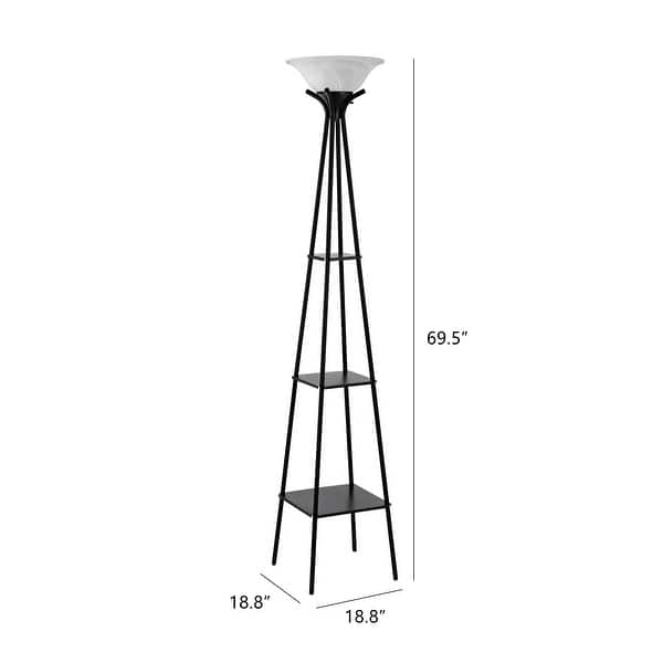 GetLedel 70" Torchiere Floor Lamp with LED Bulb and Storage Shelf Bed