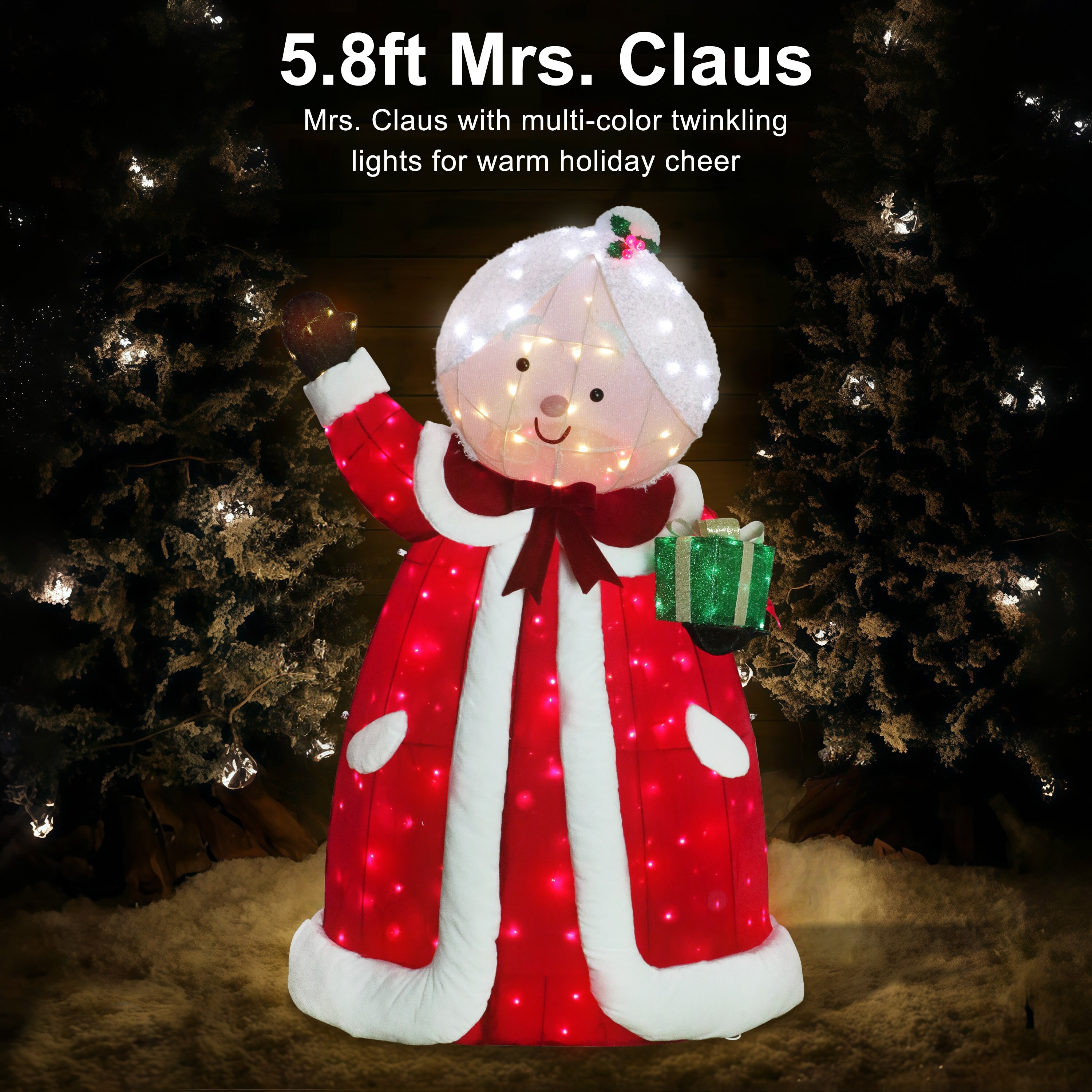 Puleo International 6' Mrs. Clause Large Outdoor Christmas Decor