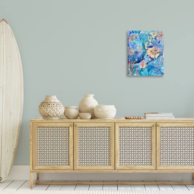 Stupell Coral & Sea Life Collage Canvas Wall Art Design By Amy Tieman