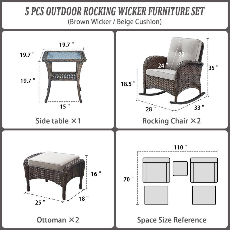 Gymojoy Premium Wicker Patio Furniture Set - Ultimate Comfort & Weather-Resistant Design