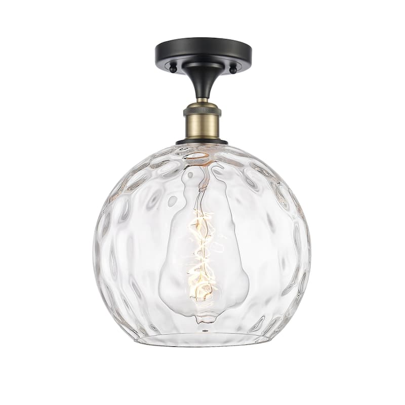 Innovations Lighting 516-1C-15-10 Athens Semi-Flush Athens 10" Wide - Black Antique Brass / Clear Water Glass