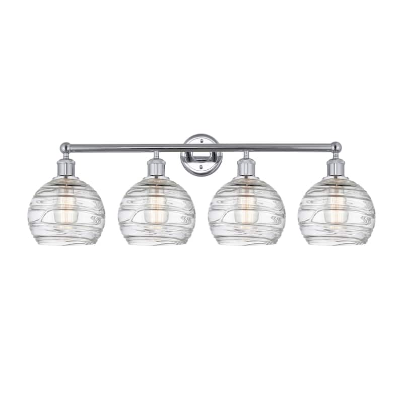 Innovations Lighting Athens Deco Swirl - 4 Light 35" Bath Vanity Light - Polished Chrome/Clear Deco Swirl