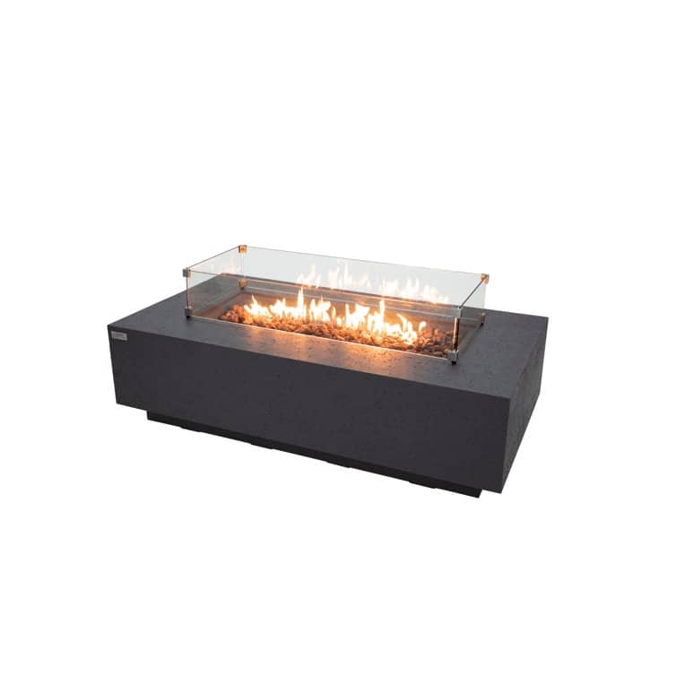 AMS Fireplace Madison Travertine Fire Pit Bundle - 60" x 32" x 17"