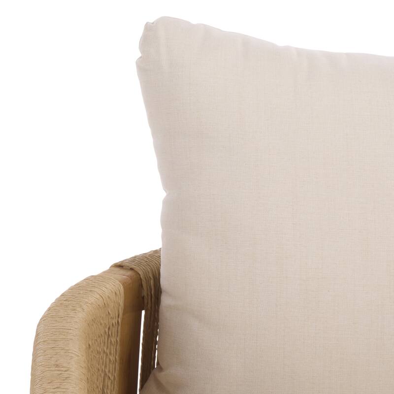 SAFAVIEH Couture Gale Teak & Hyacinth Patio Chair - 32"W x 34"D x 24"H