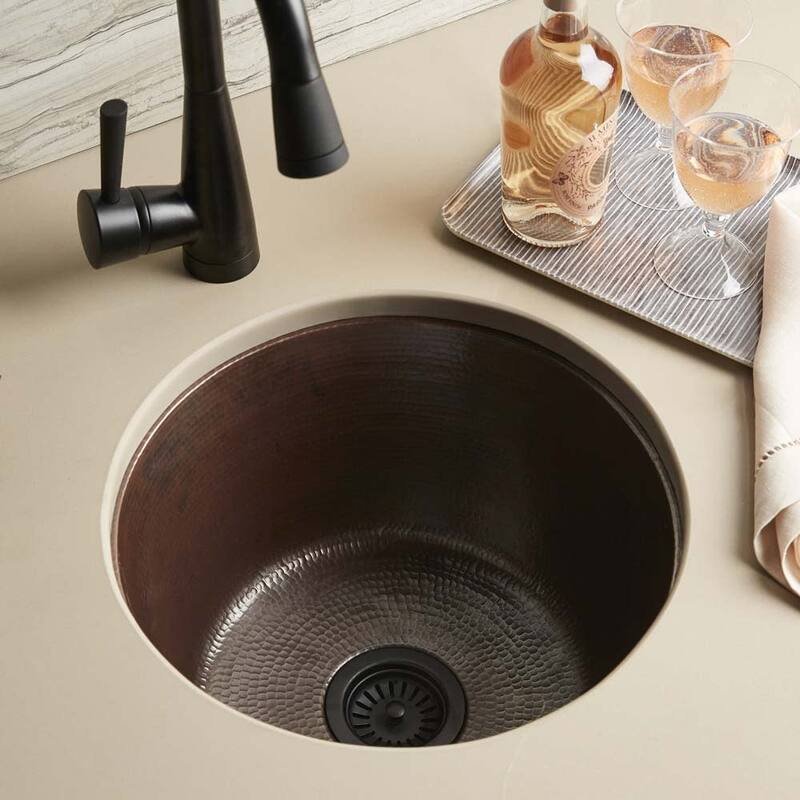 Native Trails Redondo 15-3/4" Single Basin Drop In Copper Bar Sink