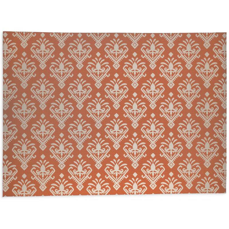 ANDOVER ORANGE Bath Rug By Kavka Designs - 3' x 5' - Orange, Cream