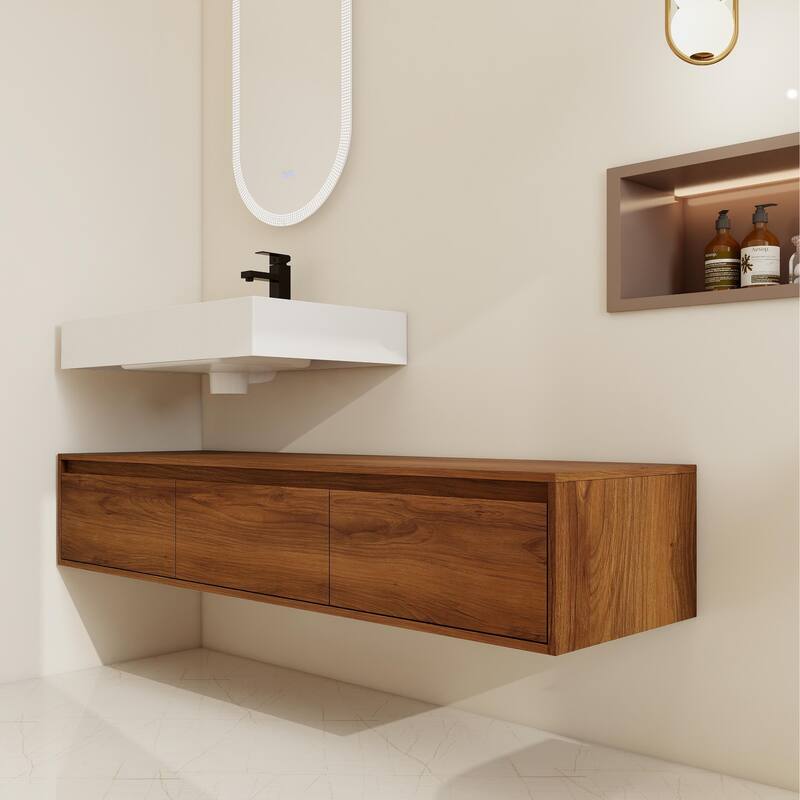BNK 30/60 inch Floating Single/Double Sink Bathroom Vanity with Soft Close Drawer