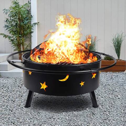 Goldlow 30" Round Steel Wood Burning Fire Pit