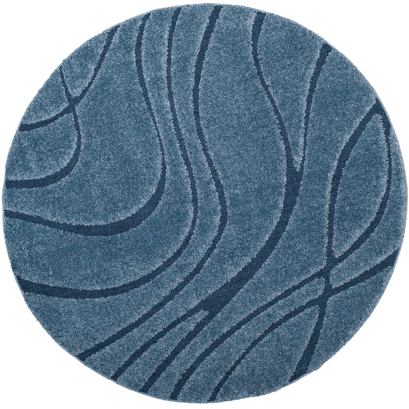 SAFAVIEH Florida Shag Sigtraud Abstract Waves 1.2-inch Thick Rug