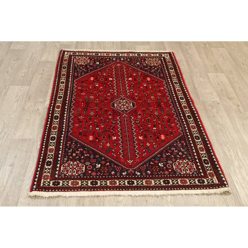 Tribal Vegetable Dye Abadeh Nafar Persian Area Rug Wool Hand-knotted - 3'5" x 5'3"