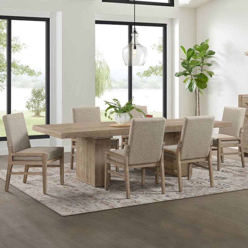 Nash Hardwood Upholstered Dining Chair, Weathered Sand