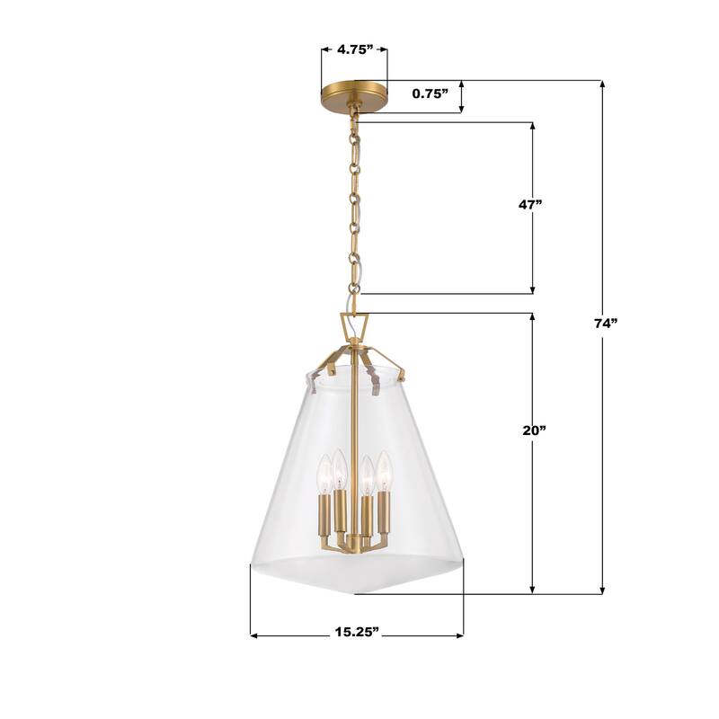 Crystorama Lighting Group VSS-7015 Voss 4 Light 15" Wide Taper Candle
