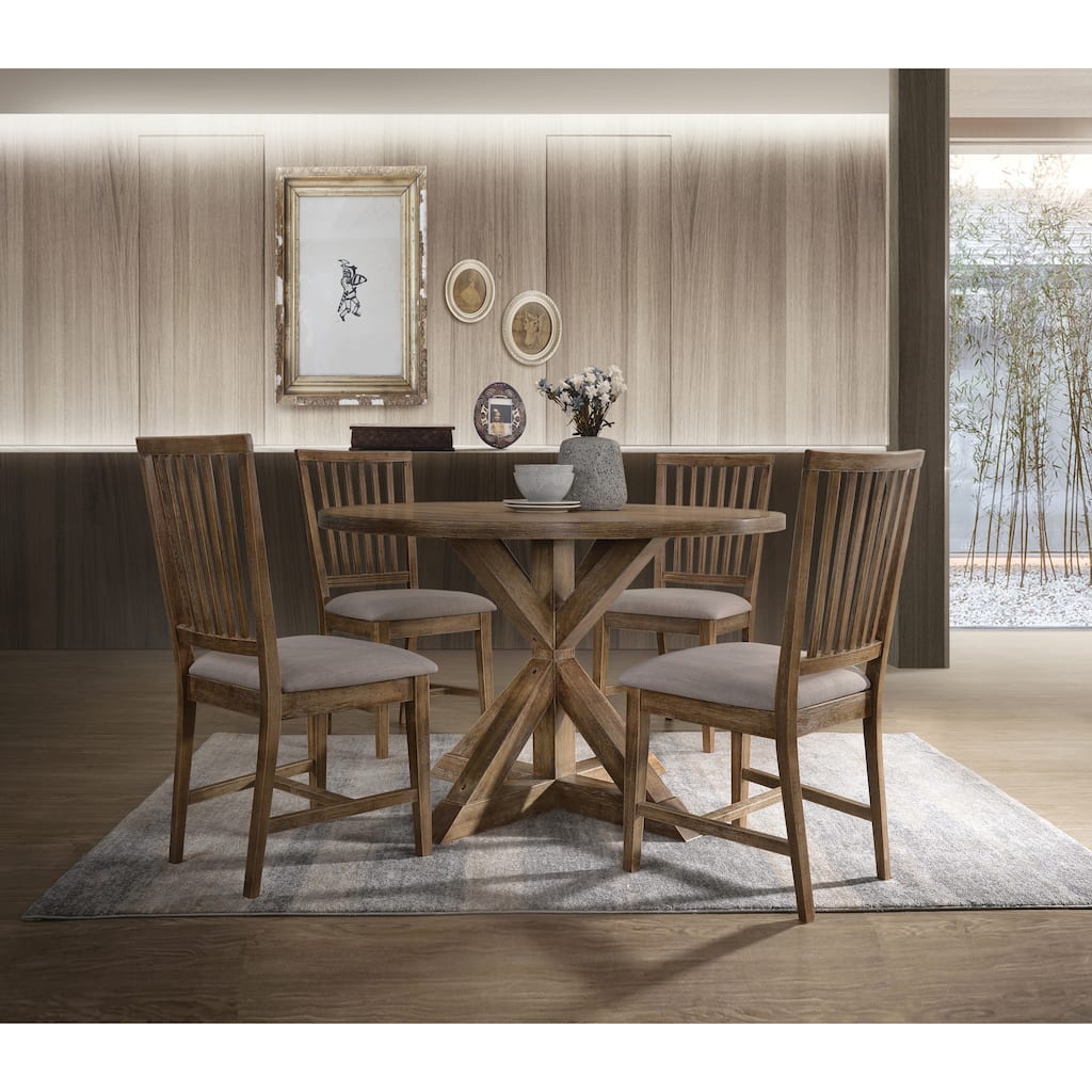 Wallace II Weathered Oak 5PCs Dining Room Set
