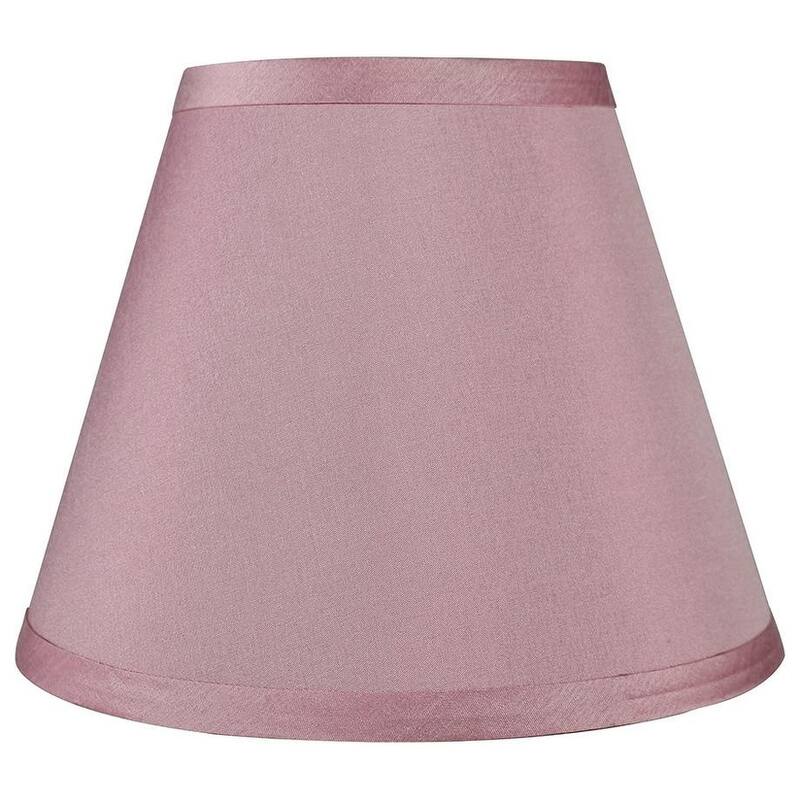 Hardback Faux Silk Conical Lamp Shade, 5 inch Top, 9 inch Bottom, 7 inch Slant - Single - Pink Silk