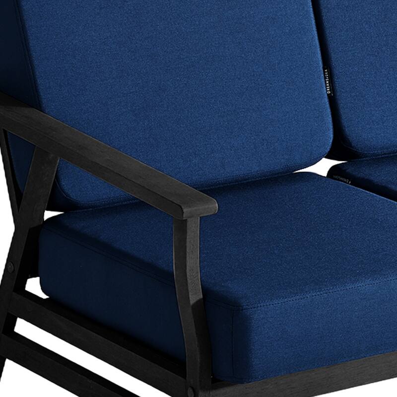 Casual Wood Cushioned 5-Piece Outdoor Patio Conversation Set