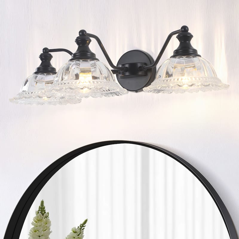 Modern Vanity Light with Crystal Glass Shade