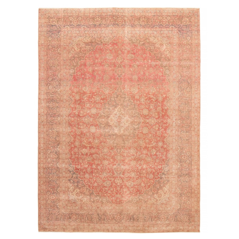 ECARPETGALLERY Hand-knotted Antalya Vintage Red Wool Rug - 9'8 x 13'2 - Red - 9'8 x 13'2