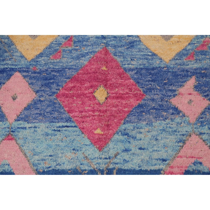 Tribal Moroccan Oriental Wool Area Rug Hand-knotted Home Decor Carpet - 5'11" x 9'6"
