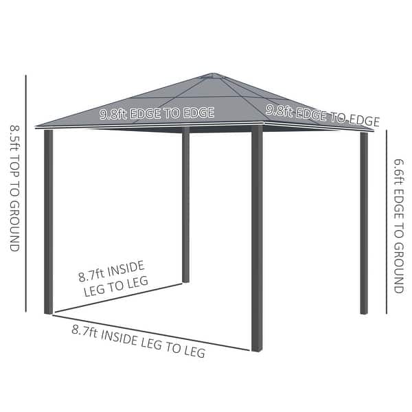 Outsunny Aluminum Hardtop Gazebo