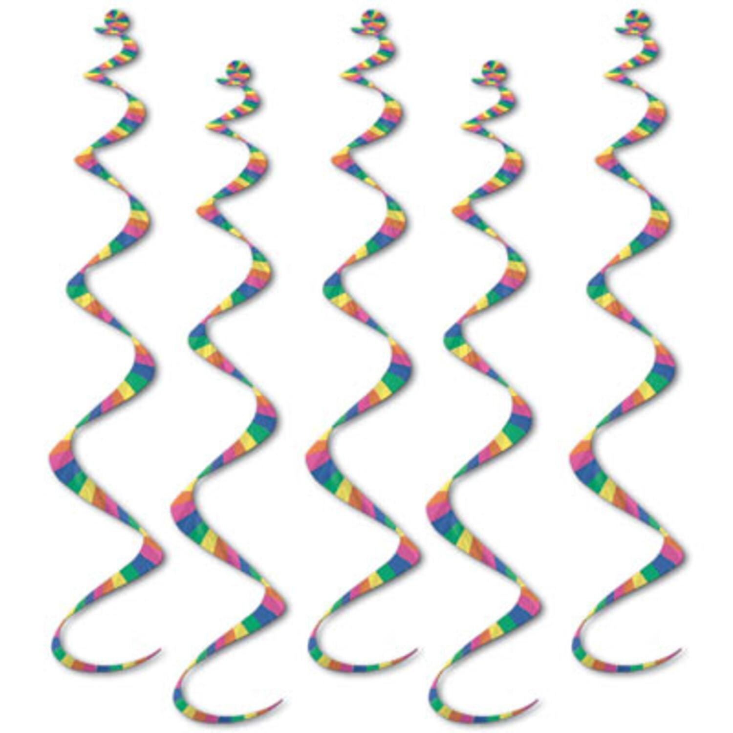 Shop Pack Of 30 Colorful Striped Hanging Spiral Streamer Birthday