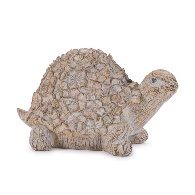 HomeRoots Set of Two Brown Polyresin Snail And Turtle Tabletop Sculptures - 7.10 in. x 4.25 in. x 3.30 in.