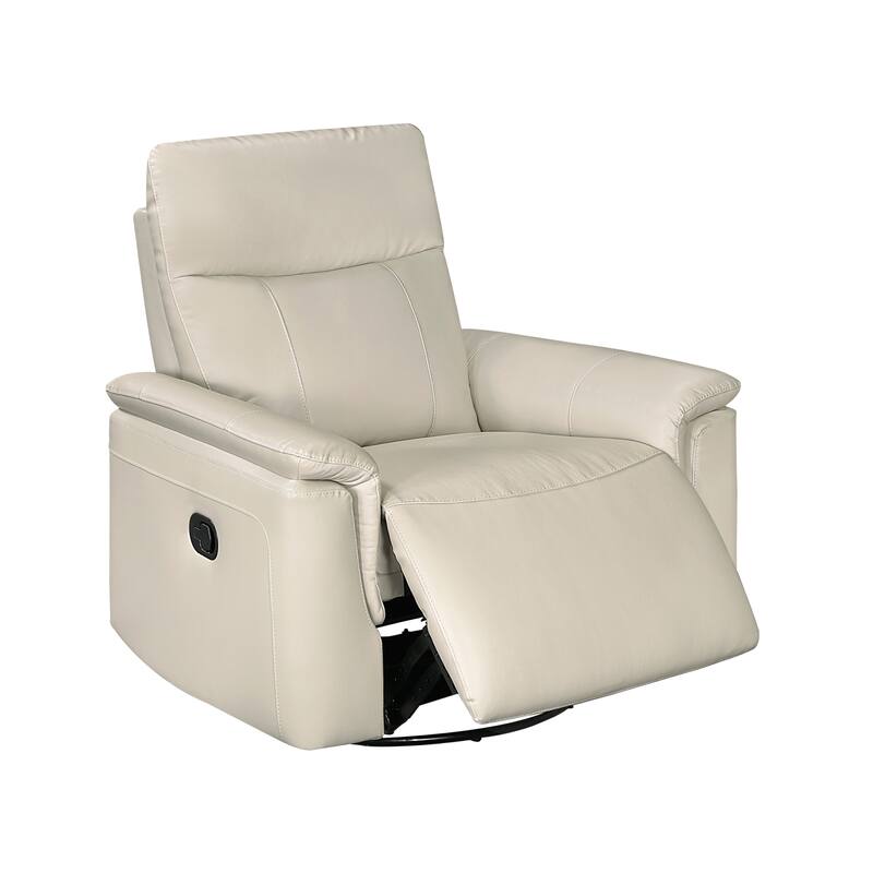 Koa 35" Leather Swivel Glider Reclining Chair - Gentle Gliding Motion