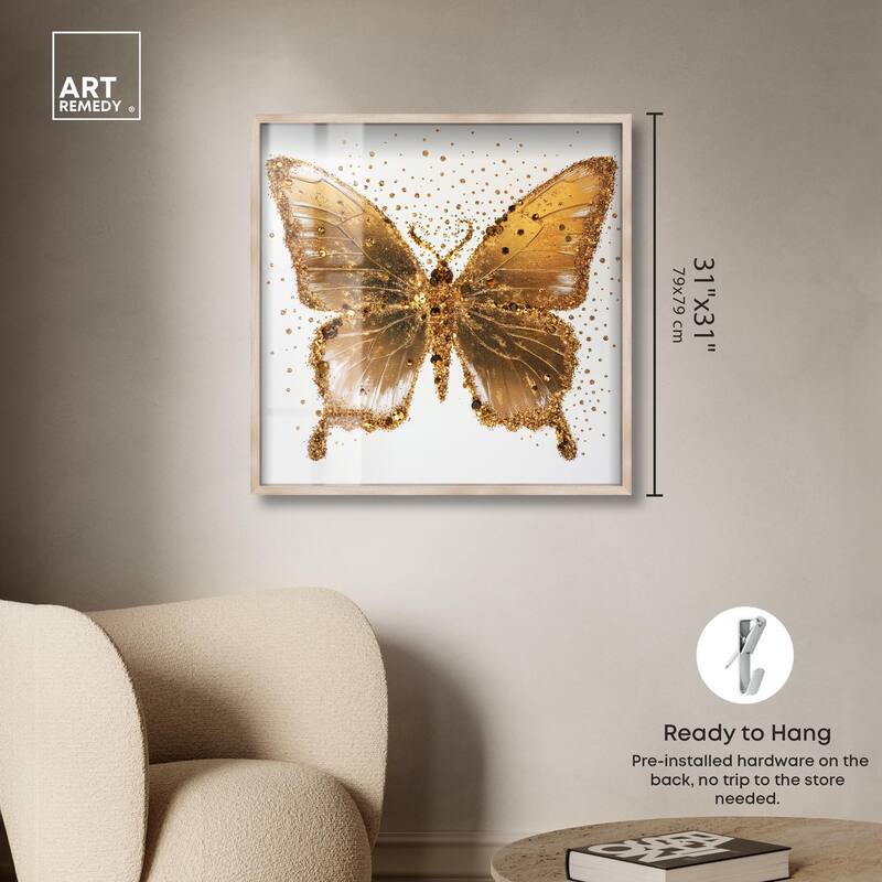 Lemon Glow Wings Shadowbox by Art Remedy