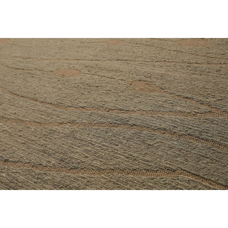 8x11 Hand Knotted Wool Moss Contemporary Flatweave Calvin Klein Rug - 8' x 11'