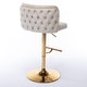preview thumbnail 26 of 47, Modern PU Upholstered Bar Stools Set of 2, Adjustable Seat Height Swivel Bar Chair, Tufted Backrest Rivet Decorative Bar Stool