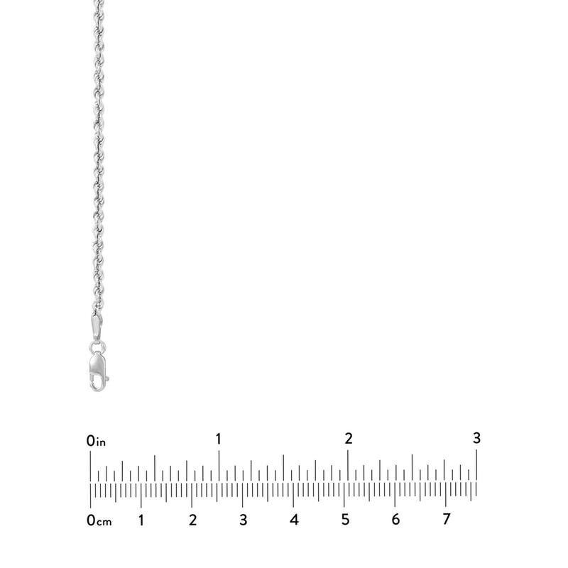 Curata 14k White Gold 2.3mm Hollow Rope Chain Necklace (Lobster)