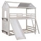 preview thumbnail 6 of 16, Twin Over Twin Bunk Bed with Roof, Window, Slide & Ladder - Adventure Awaits