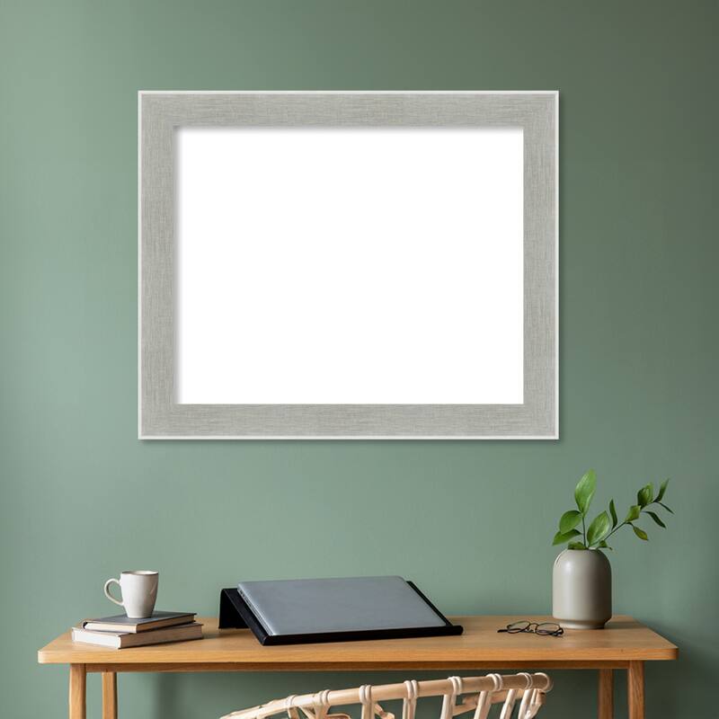 Amanti Art Glam Linen Grey Framed Dry Erase Magnetic Board