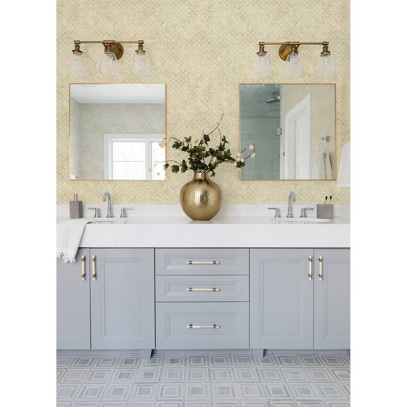 A-Street Prints Khauta Gold Floral Geometric Wallpaper