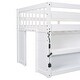 preview thumbnail 9 of 7, White Twin Size Kid Low Loft Bed with Two-Tier Shelves and LED Light