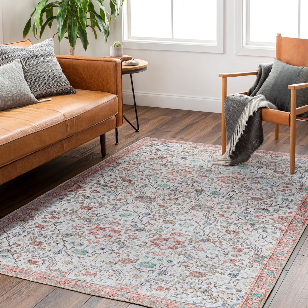 Livabliss Erranki Updated Floral Washable Area Rug
