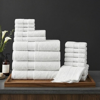 Luxurious Cotton 600 GSM Bathroom Towel Sets by Ample Decor - Set of 18