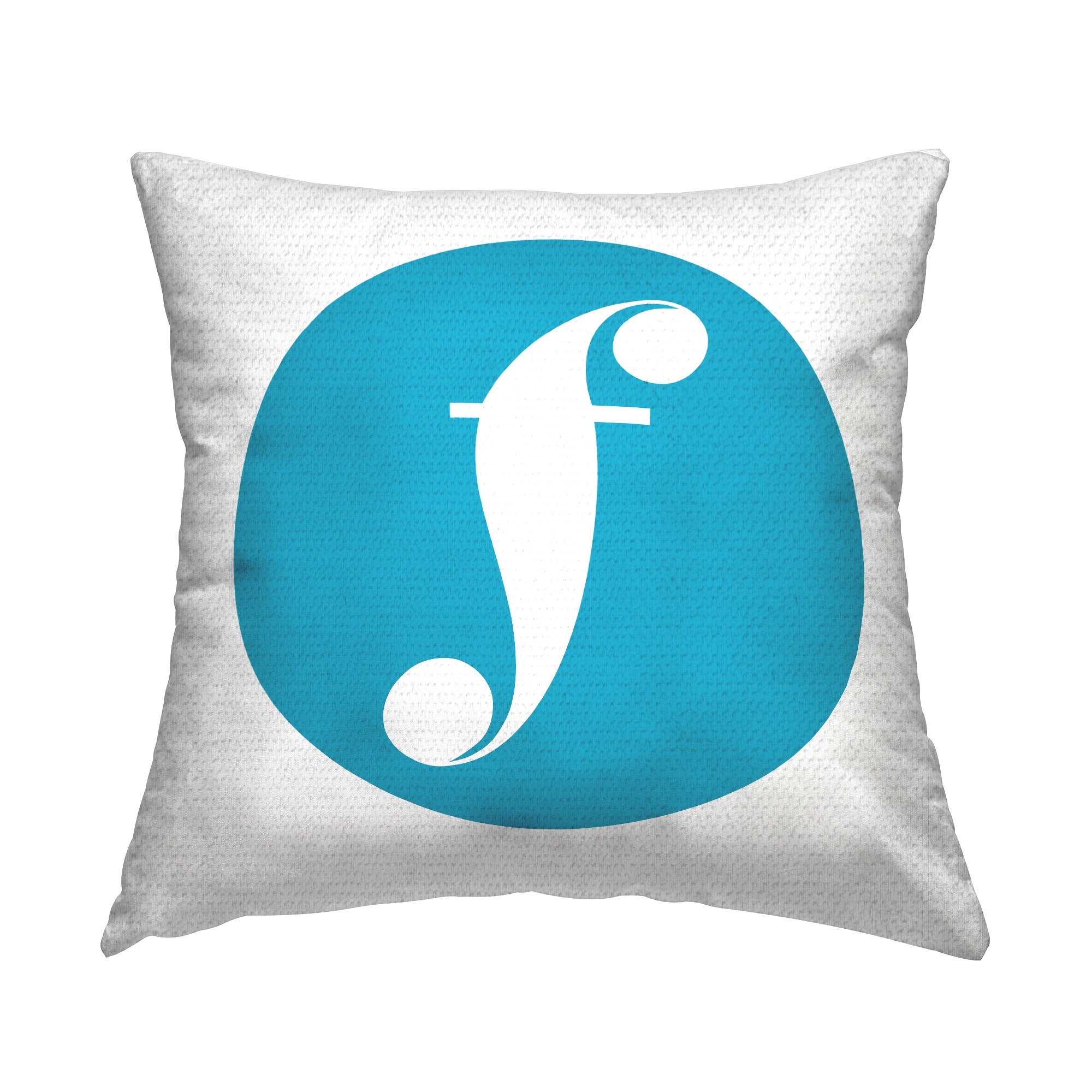 Stupell Blue Initial Printed Outdoor Throw Pillow Design by Lil' Rue