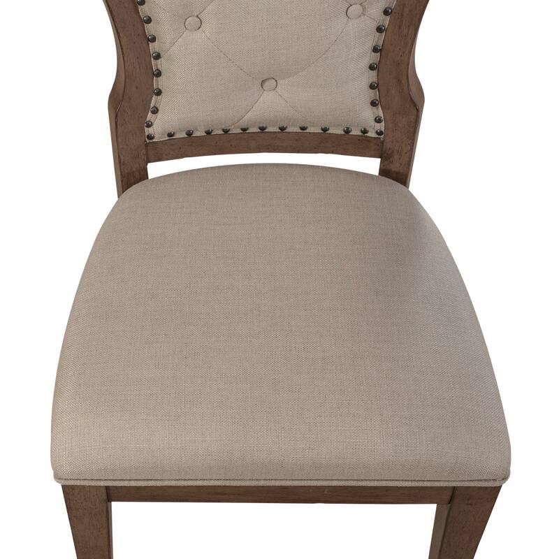 Americana Farmhouse Dusty Taupe Pedestal Table Set with Dining Chairs Options