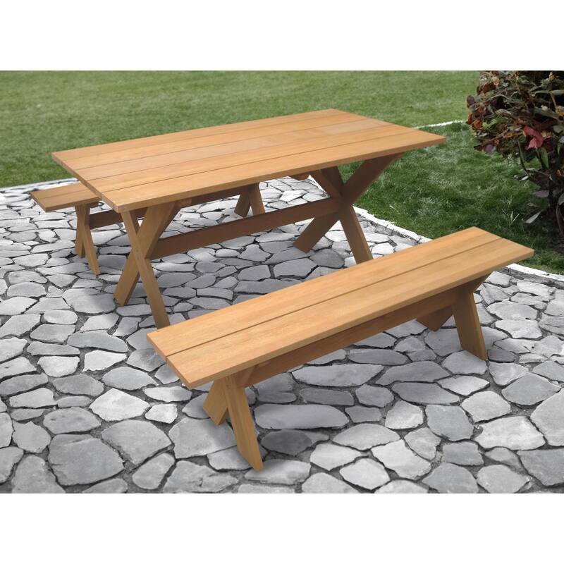 X-Frame Picnic Table Dining Set