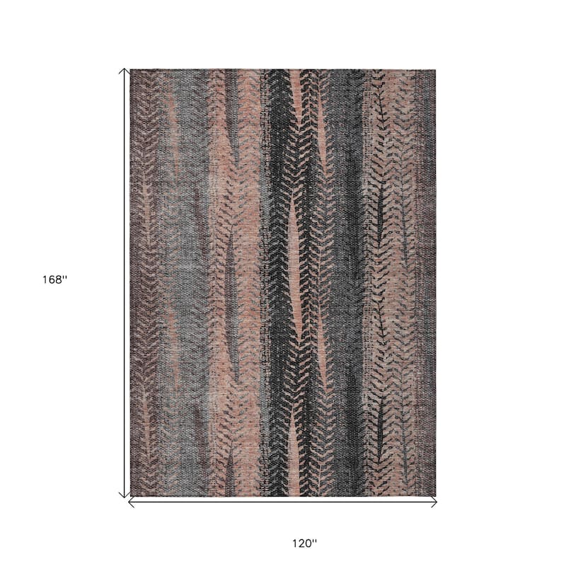 HomeRoots Botanical Leaves Transitional Rectangle Outdoor Rug