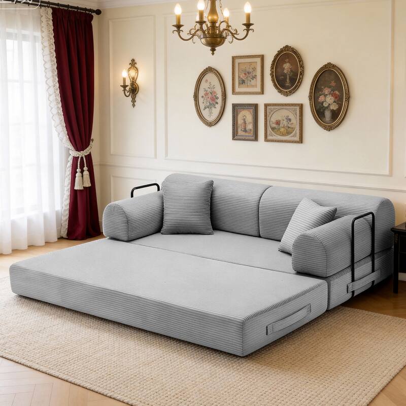 Convertible Sofa Bed Multifunctional Folding Sofa Couch Living Room 3-Seater Sofa Couch Settee