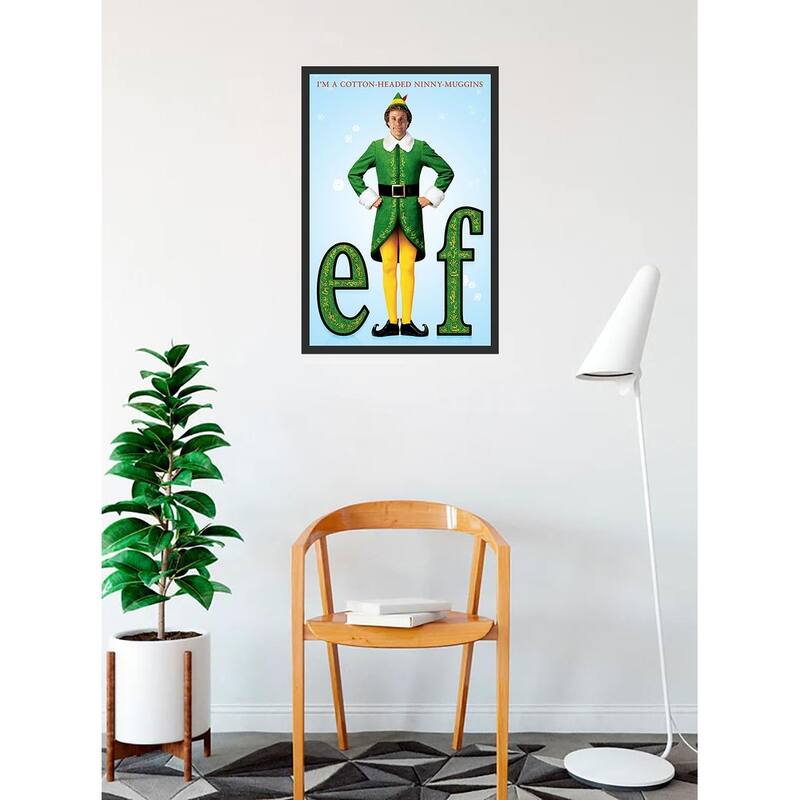 Elf movie I'm Cotton-Headed Ninny-Muggins Framed Poster - 24 x 36 Inch