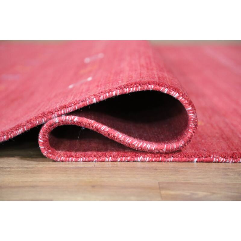 Hand Knotted Oriental 100% Wool Carpet Tribal Tribal Red Gabbeh Area Rug - 11' 4'' X 8' 2''