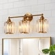 preview thumbnail 2 of 10, Modern Glam Crystal 3-Light Gold Bathroom Vanity Lights Dimmable Plating Brass Wall Sconce
