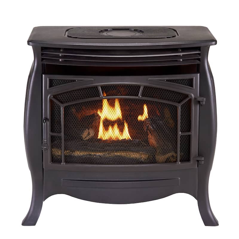 Duluth Forge FDSR25 26,000 BTU Vent Free Dual Fuel Free Standing Stove - Matte Black