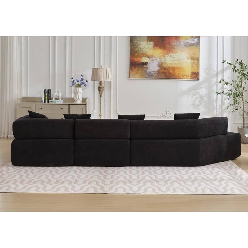 Modern Minimalist 140" L-Shape Couch