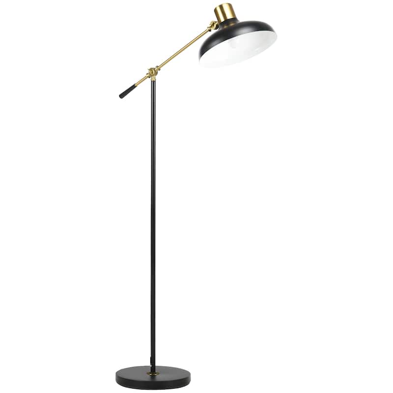 HOMCOM Industrial Floor Lamps for Living Room and Bedroom with Balance Arm, Adjustable Head and Height (Bulb not Included)